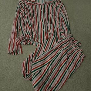 Pink Lily Christmas Pajamas - Red, Green, White, and Pink
